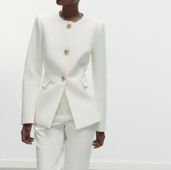 Zara fitted  blazer white Size M - Picture 15 of 16